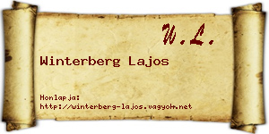 Winterberg Lajos névjegykártya